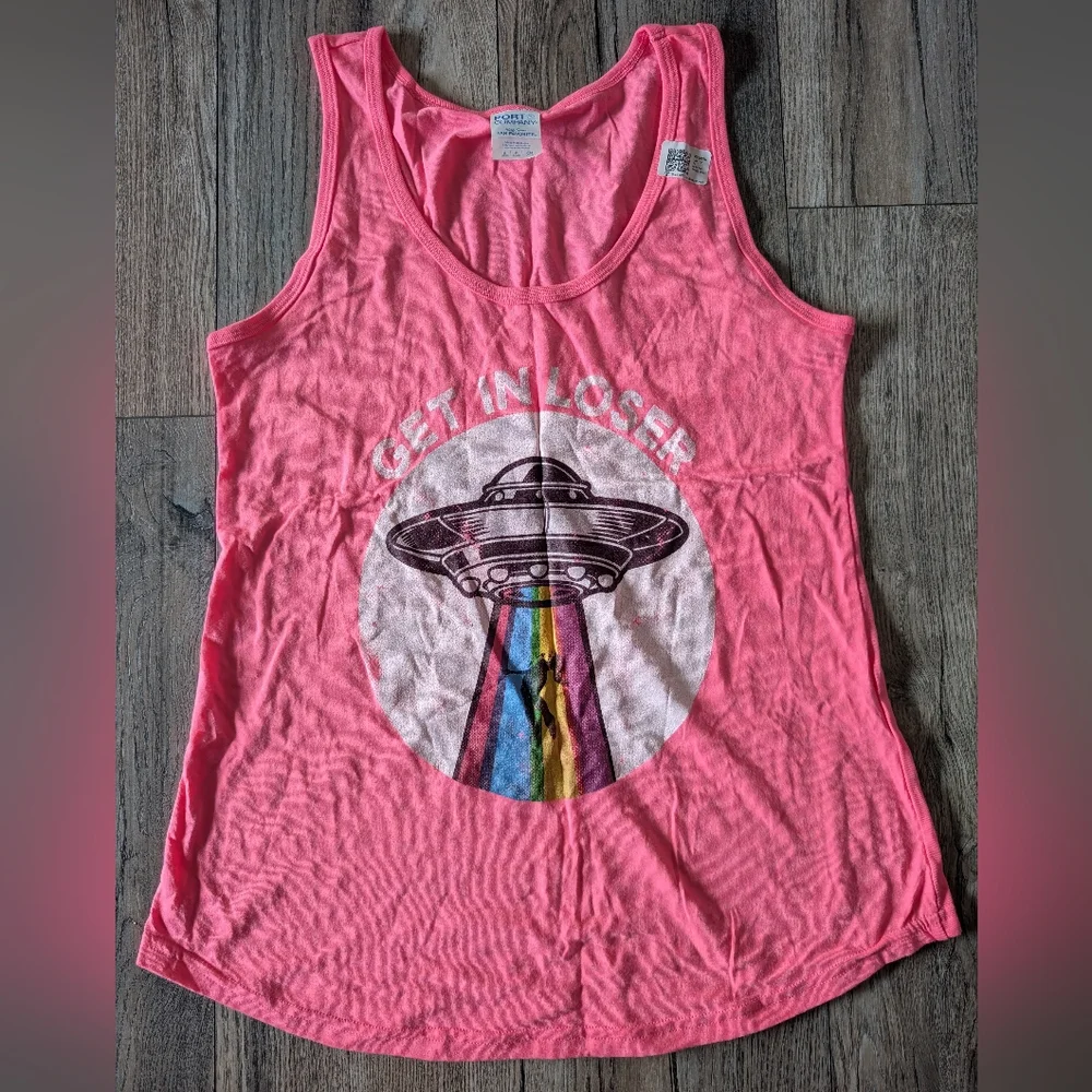 UFO Graphic Pink Tank Top Size Small NWT - Picture 6 of 12